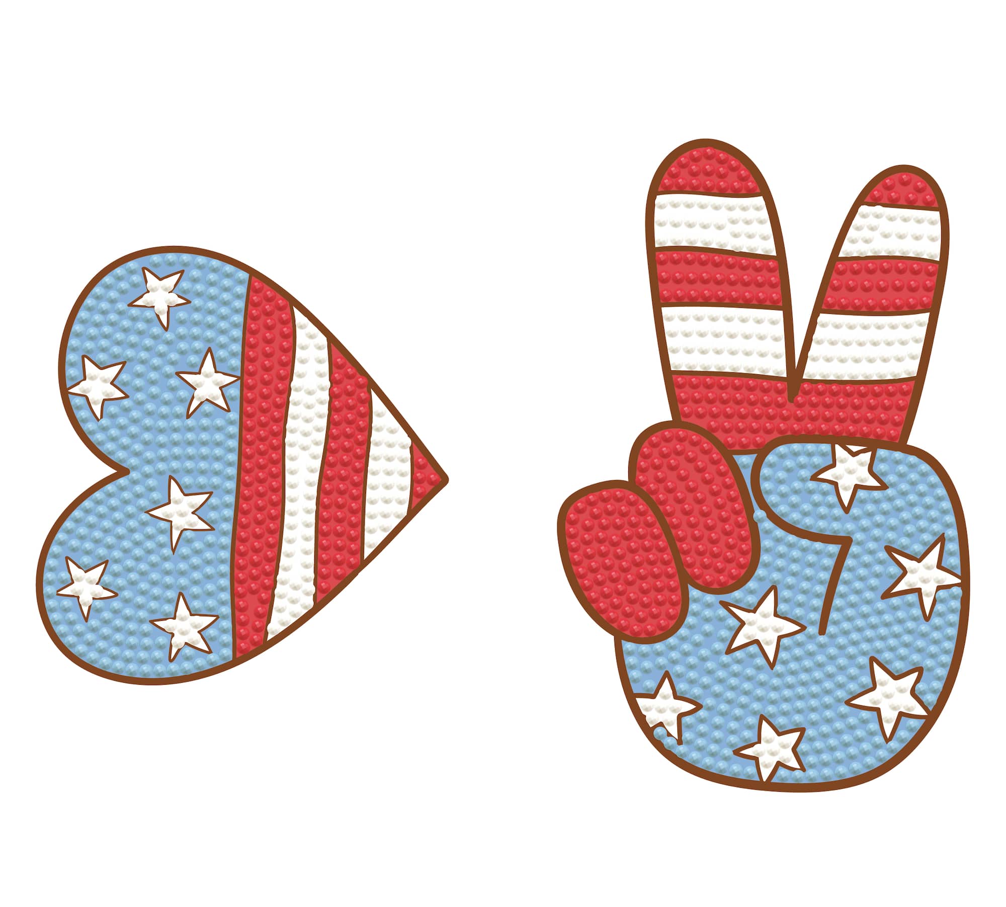 Diamond Dotz® Red, White & Blue Groovy USA Iron-On 'n' Dot Kit